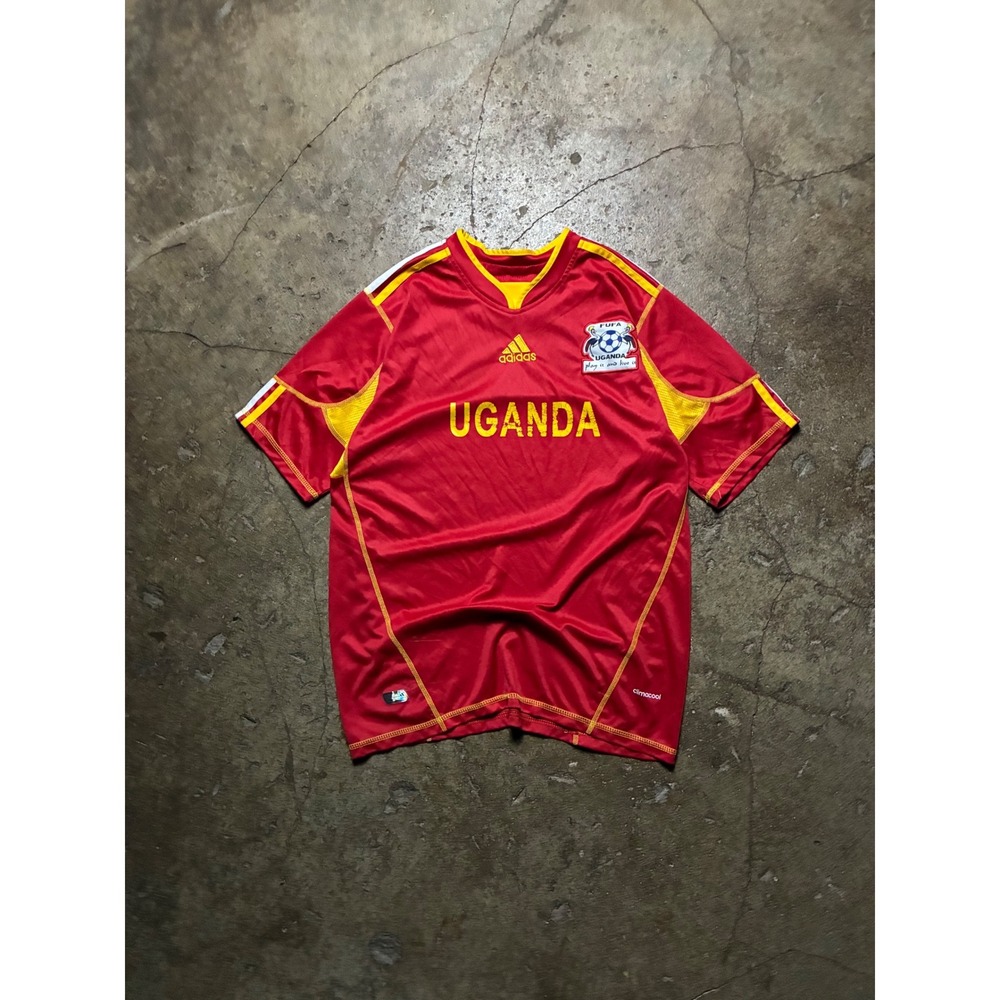 Adidas Uganda National Team Soccer Jersey Red Yellow ClimaCool Men's Medium
